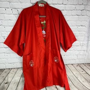 Healthy Vintage Size Large Embroidered Stitched Kimono Robe